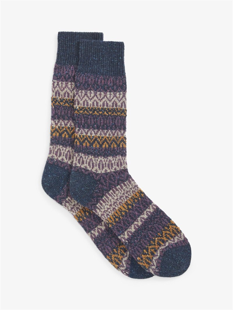 JOHN LEWIS Fair Isle Wool Silk Socks