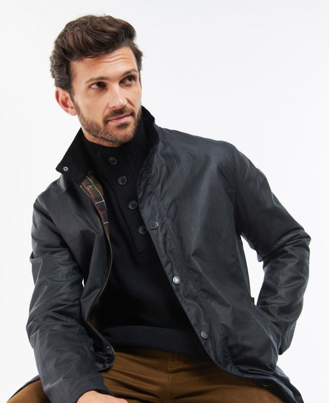 BARBOUR Evelar Wax Jacket in Black Endource