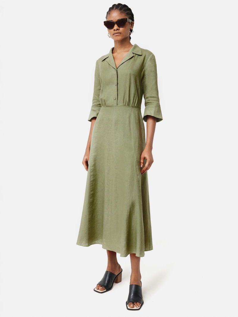 jigsaw shirt dress Buy Jigsaw Green Linen Midi Shirt Dress from Next USA